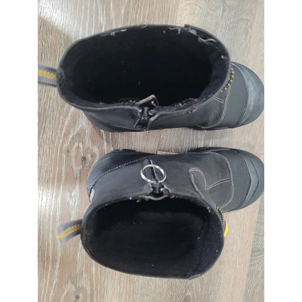 Keen Mens Black Waterproof Winter Boots Leather Mid-Calf Side Zip Size 6 US #1